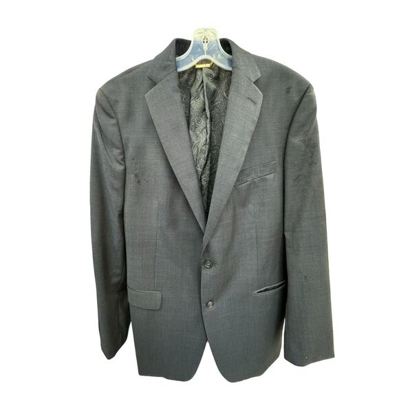 Donald Trump Signature Collection Suit Jacket Mens 44L Navy Blue Wool Blazer